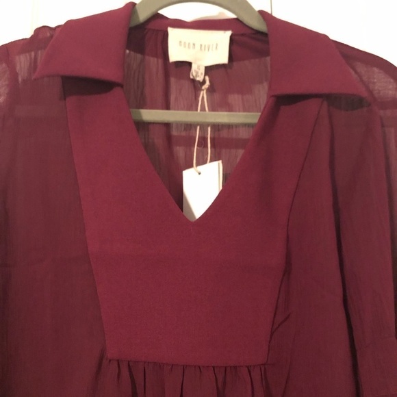 NWT Anthropologie Moon River Boho Layered Top Shirt Bell Sleeve Peasant Size XS - Picture 4 of 10